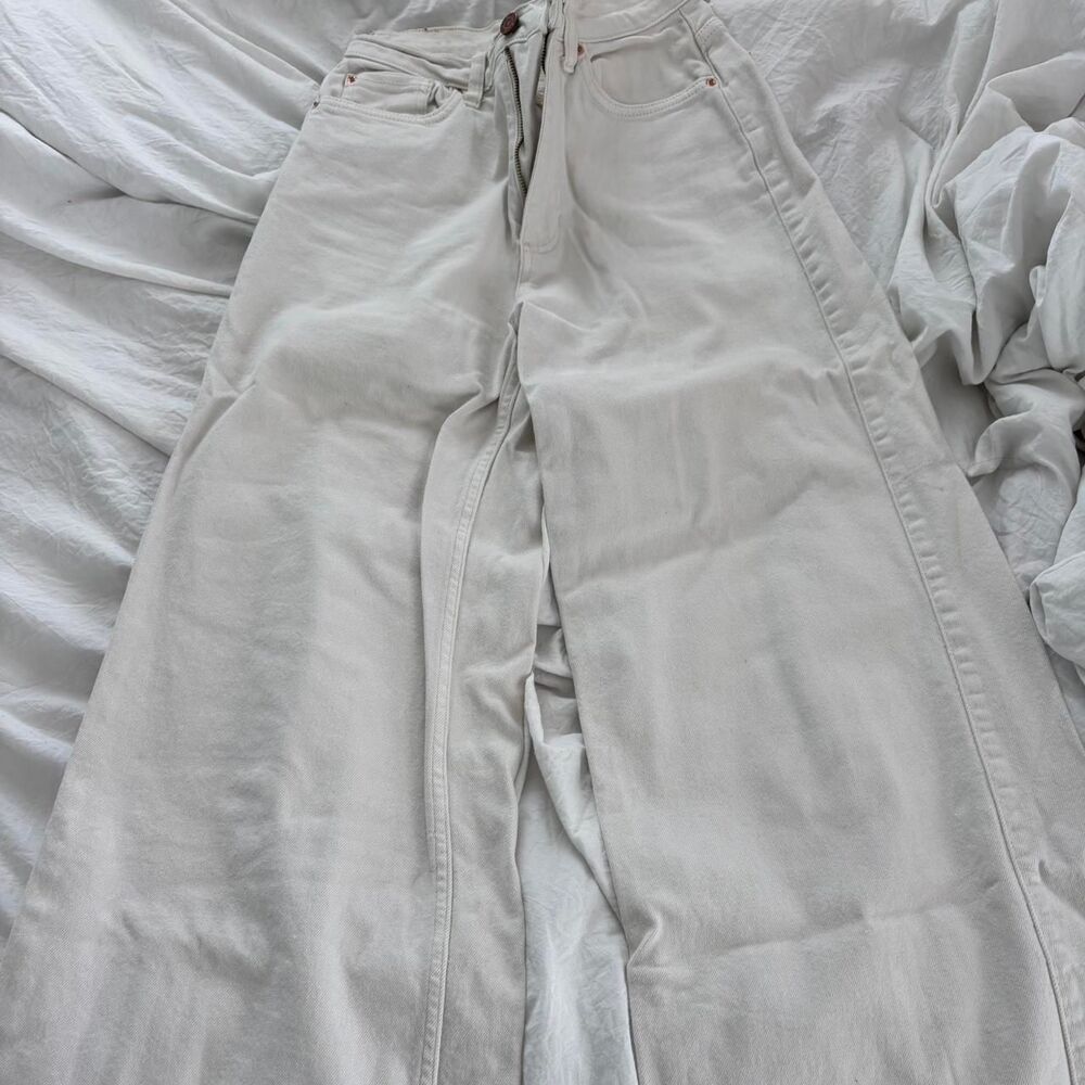 URBAN OUTFITTERS BDG High Waisted Straight Leg Sz 25 Women's Wide Cream Jeans